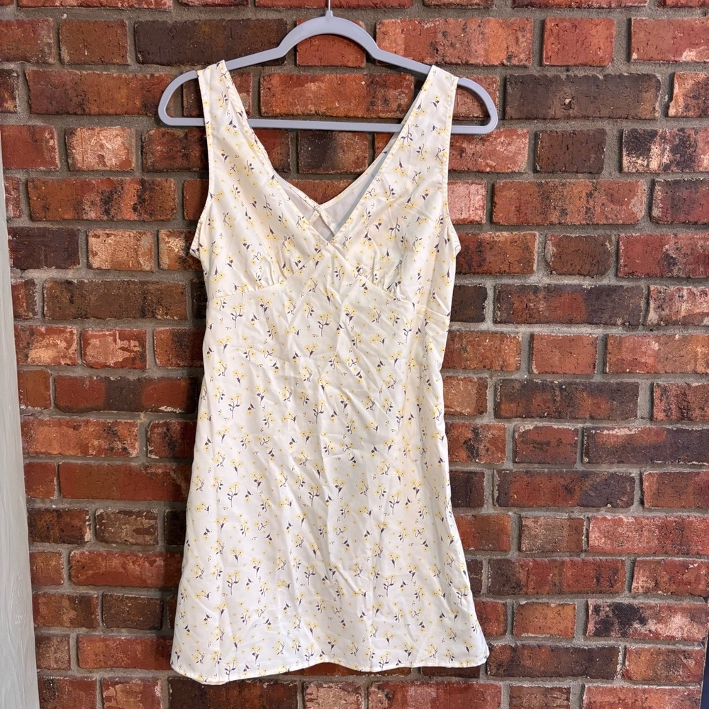 SHEIN womens ditzy floral babydoll  mini dress yellow M